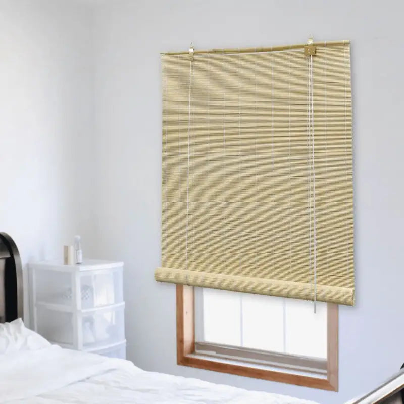Bamboe rolgordijn voor jonge kinderen met privacy en lichtinloop - Lichtbruin / 100 x 220 cm - Jaloezieën & rolgordijnen