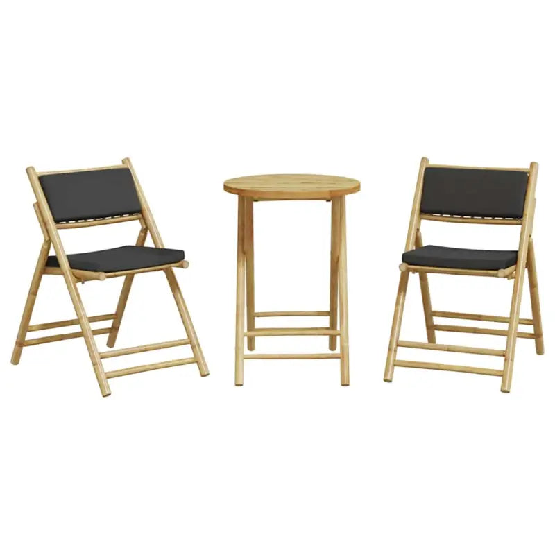 Bamboe tuinstoelset met comfortabele zitervaring en wasbare hoes - Tuinsets