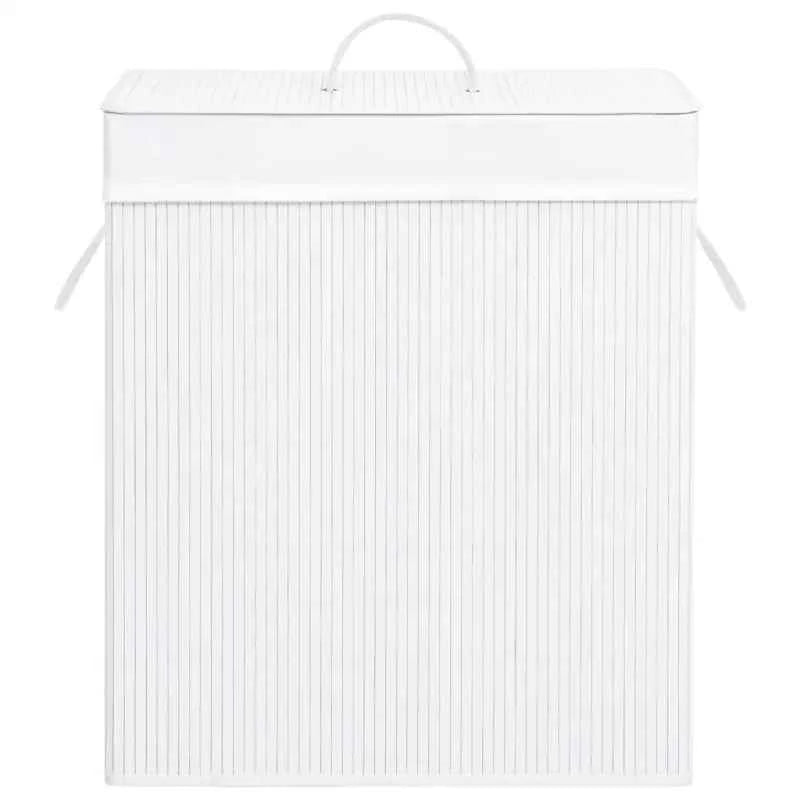 Bamboe wasmand met grote inhoud en geweven stof voor je huishouden