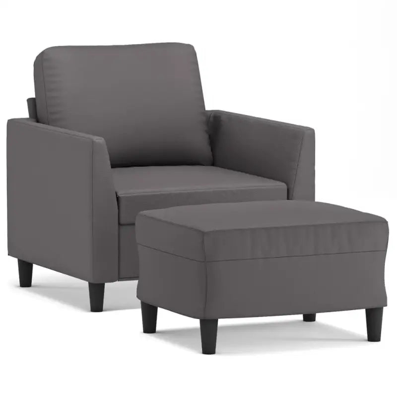 Banken Fauteuil in Kunstleer voor Ontspanning en Gezelligheid - Grijs - Banken