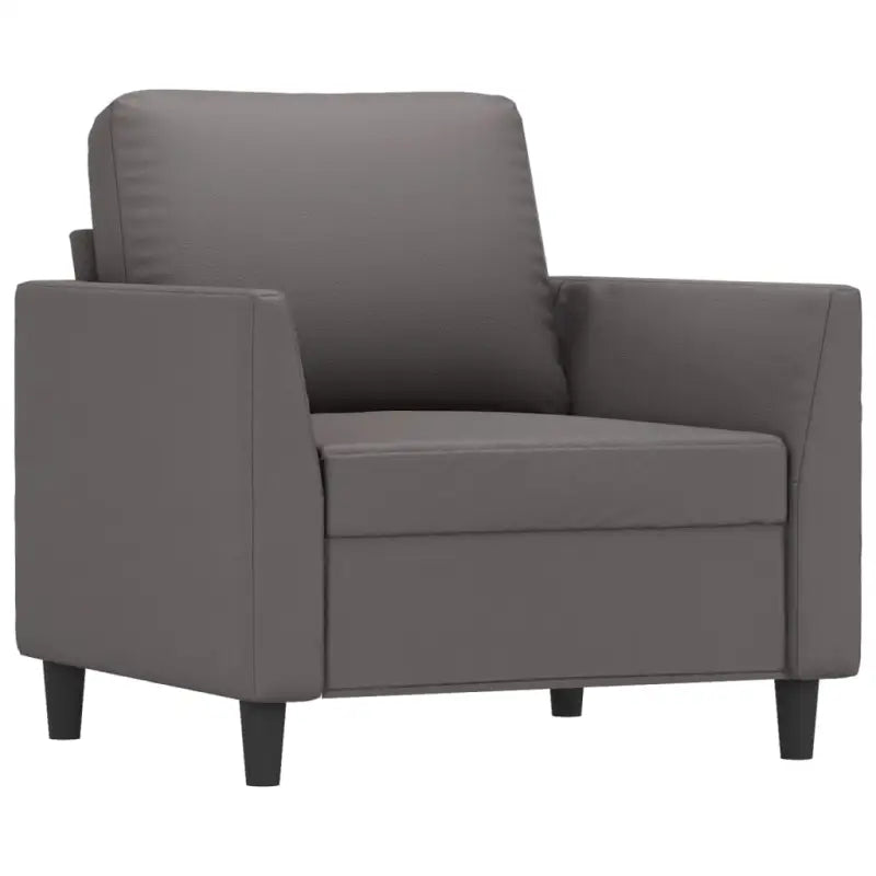 Banken Fauteuil in Kunstleer voor Ontspanning en Gezelligheid - Grijs - Banken