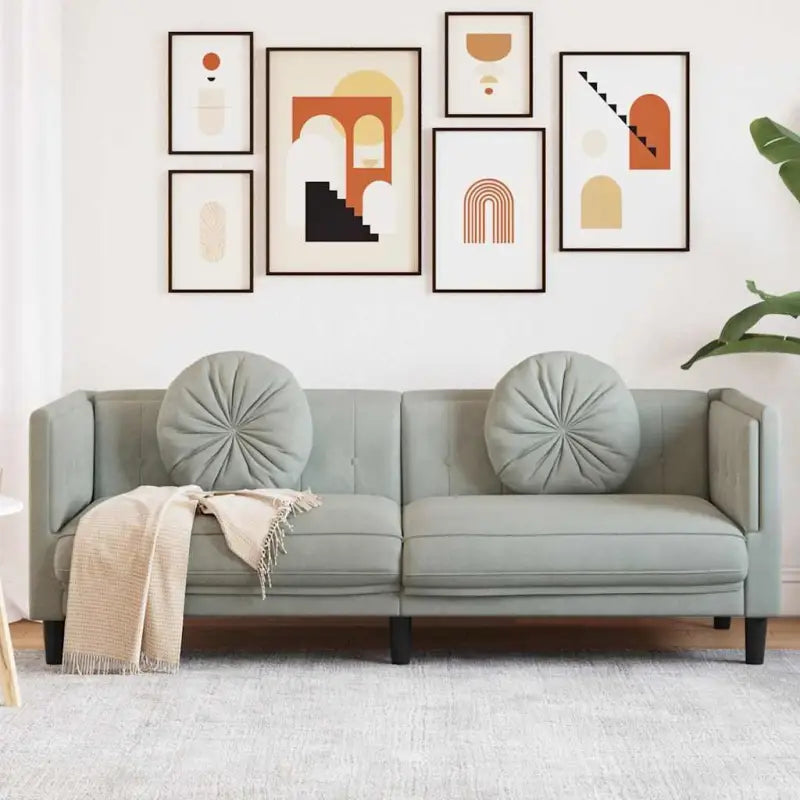Banken fauteuil in kunstsuède voor ontspannen en gezellig comfort - Lichtgrijs / Driezitsbank - Banken