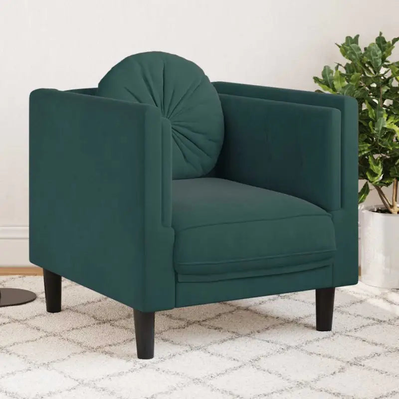 Banken fauteuil in kunstsuède voor ontspannen en gezellig comfort - Donkergroen / Bank - Banken