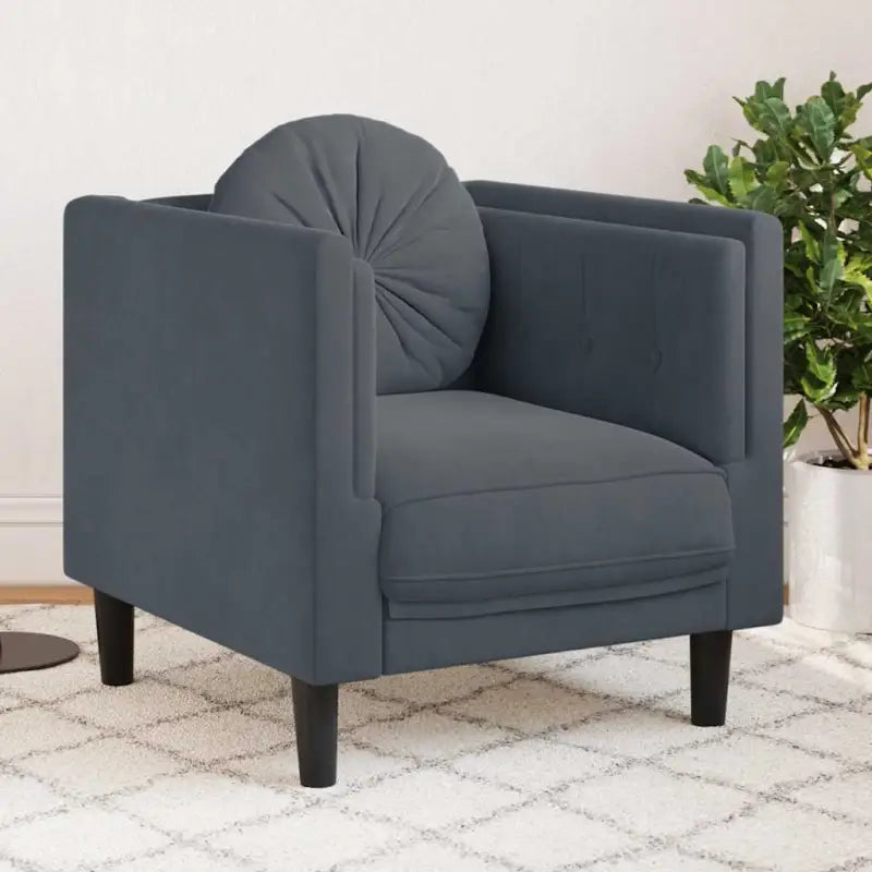 Banken fauteuil in kunstsuède voor ontspannen en gezellig comfort - Donkergrijs / Bank - Banken
