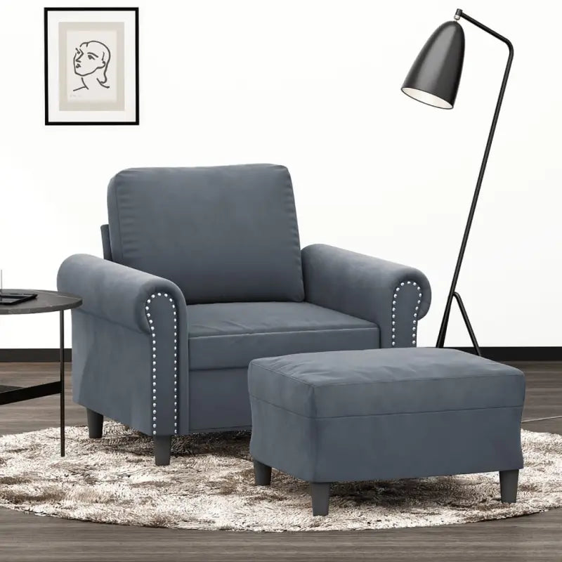 Banken fauteuil met duurzaam fluweel voor gezellig en comfortabel zitten - Donkergrijs - Banken