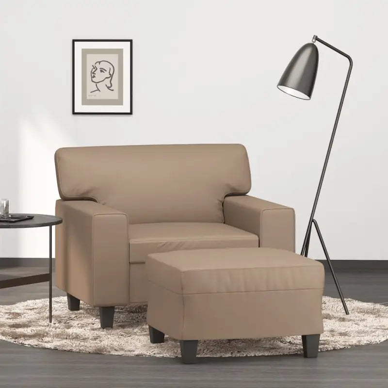 Banken fauteuil met kunstleer voor gezellige ontspanning - Cappuccino - Banken