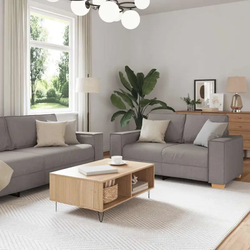 Banken loungeset met brede armleuningen en comfortabele diepte zitting - Taupe / 160 cm - Banken