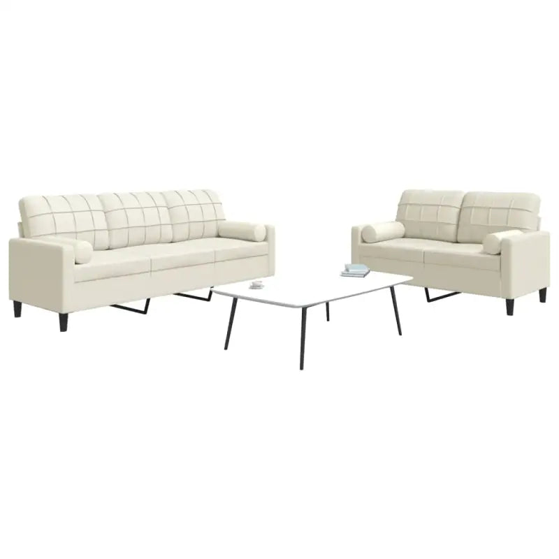 Banken loungeset met comfortabele afmetingen en stijlvolle design - Crème / met kussens - Banken