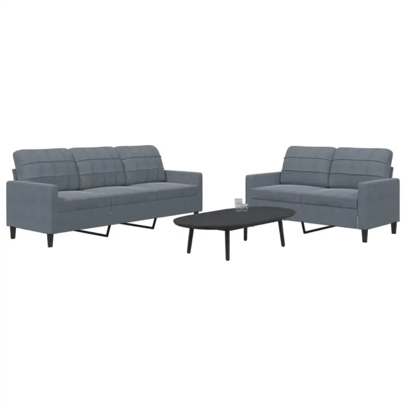 Banken loungeset met comfortabele afmetingen en stijlvolle design - Donkergrijs / Zonder voetenbank - Banken