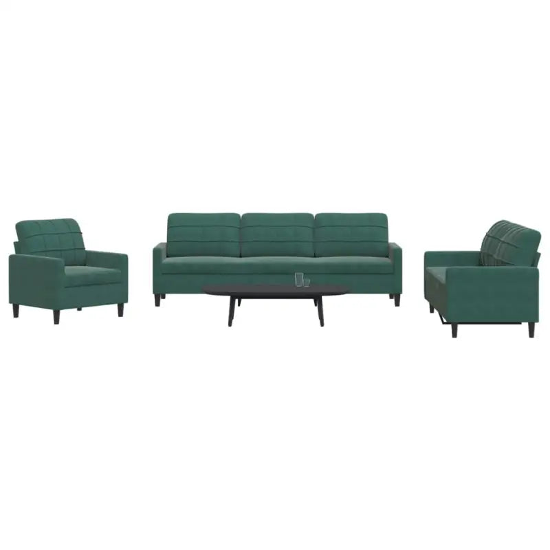 Banken loungeset met comfortabele zithoek en opvallend design - Donkergroen / Met voetenbank - Banken