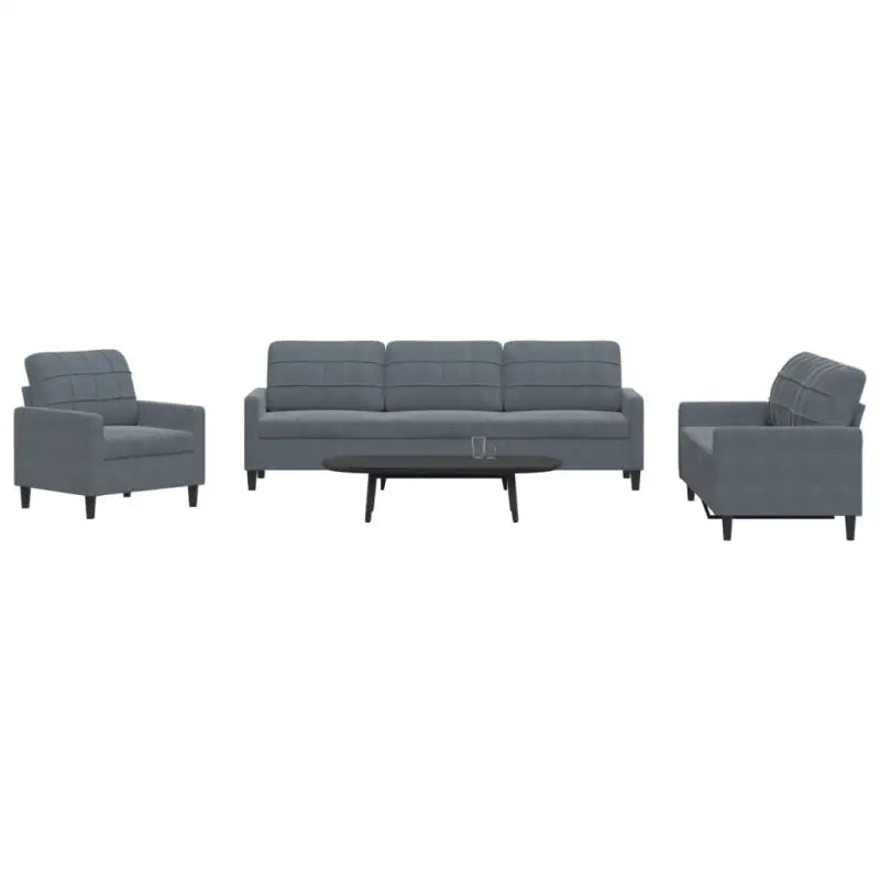 Banken loungeset met comfortabele zithoek en opvallend design - Donkergrijs / Met voetenbank - Banken