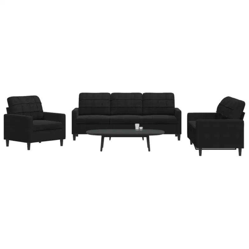 Banken loungeset met comfortabele zithoogte en elegante totale afmetingen - Zwart / Zonder voetenbank - Banken