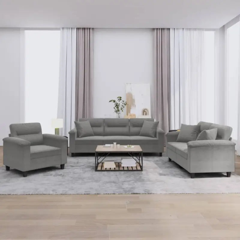 Banken loungeset met uitstekende keuze en comfortabele materiaal vulling - Donkergrijs / met kussens - Banken