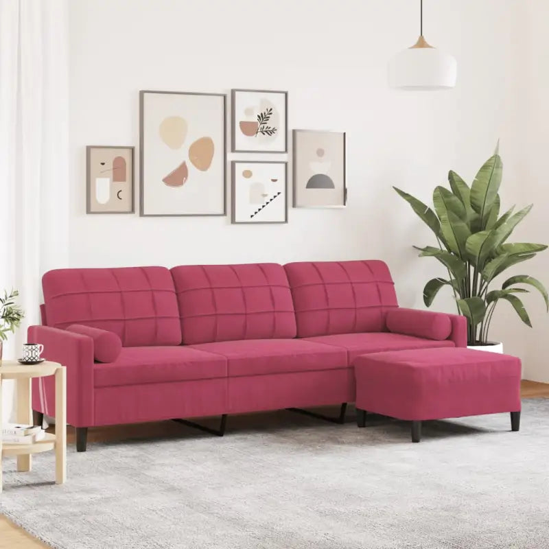 Banken met comfortabele materiaal vulling voor gezellige momenten - Wijnrood / 210 cm - Banken