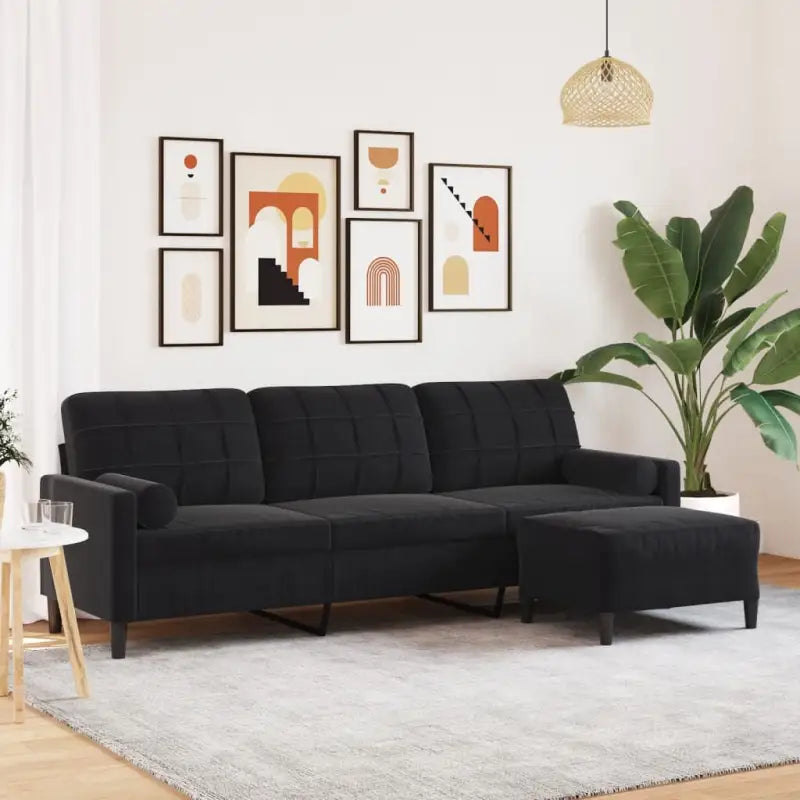 Banken met comfortabele materiaal vulling voor gezellige momenten - Zwart / 210 cm - Banken