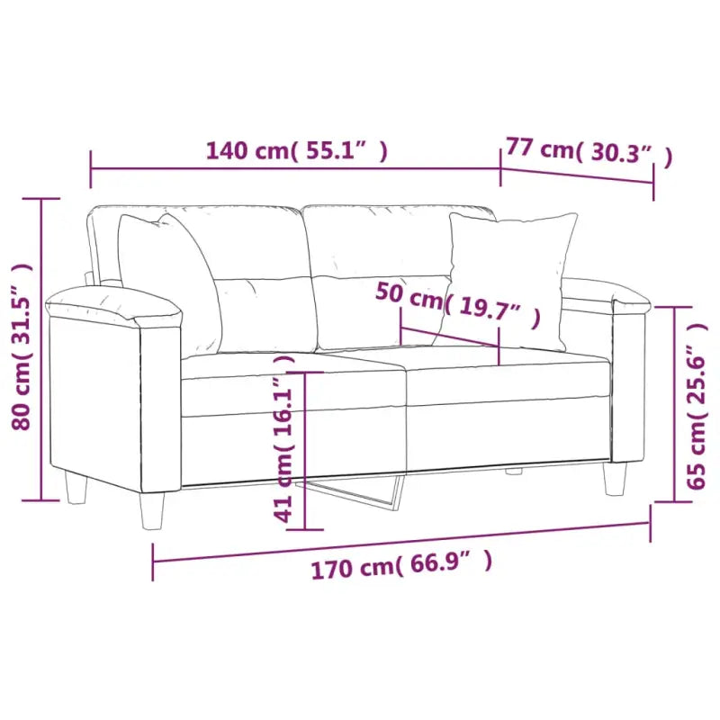 Banken met hoogwaardig kunstleer en comfortabele materiaal vulling - Crème / 140 cm - Banken