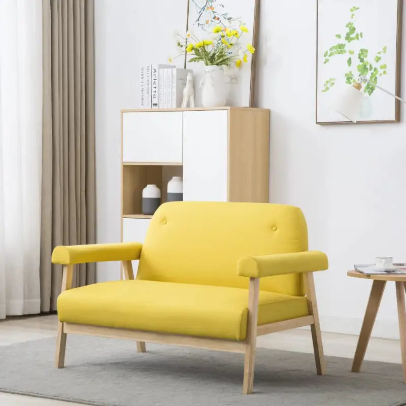 Banken met houten frame en zacht polyester voor comfortabel interieur - Geel / Tweezitsbank - Banken