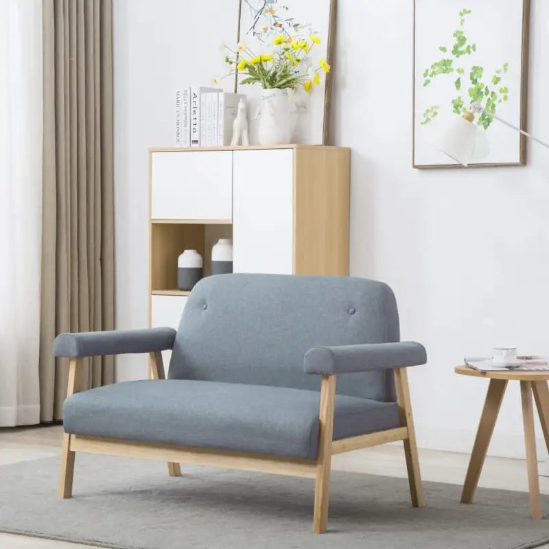 Banken met houten frame en zacht polyester voor comfortabel interieur - Lichtgrijs / Tweezitsbank - Banken