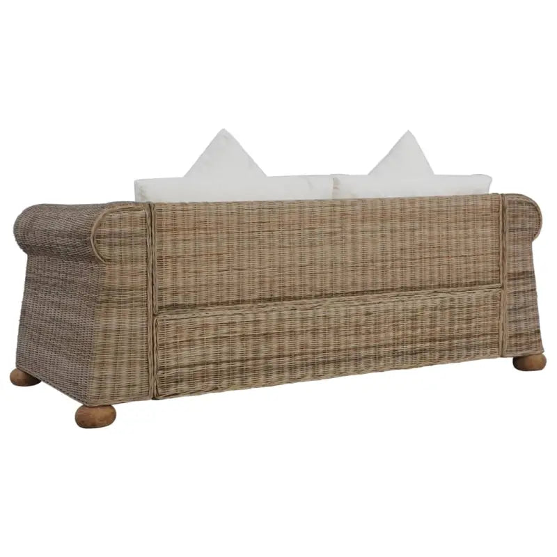 Banken met natuurlijk rattan bankstelset inclusief levering en brede zitting - Banken