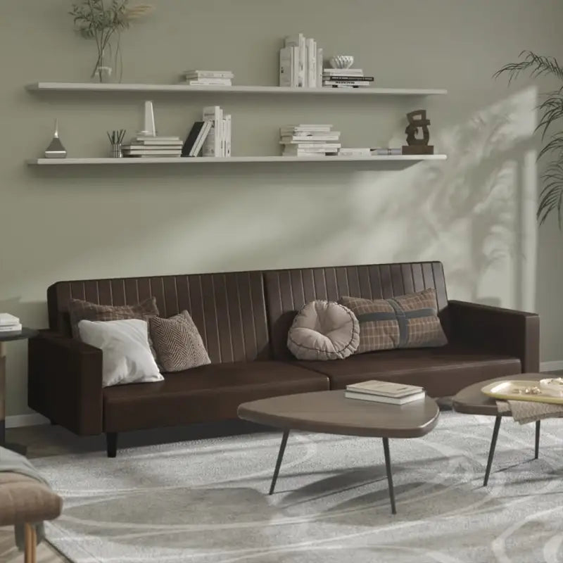 Banken met totale afmetingen en hoogte rugleuning voor slaapcomfort - Bruin / Met armleuning - Banken