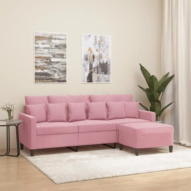 Banken met voetenbank voor een gezellige en stijlvolle woonkamer - Roze - Banken