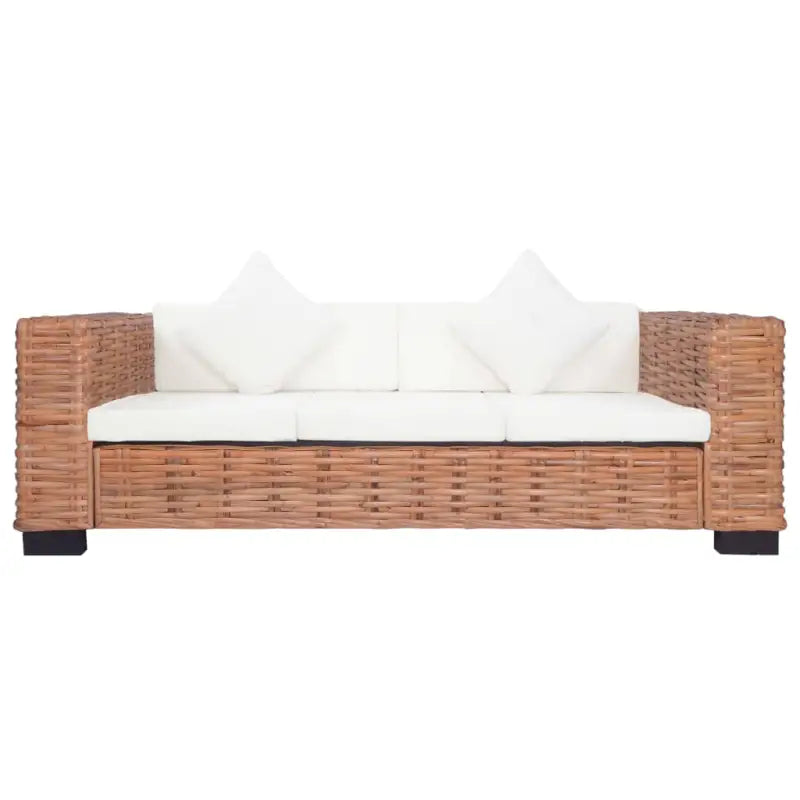 Banken set met natuurlijk rattan levering bevat ruime breedte zitting - 2-zits + 3-zits - Banken