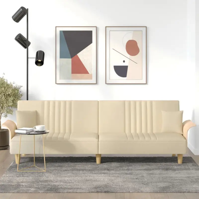 Banken slaapbank met comfortabele zit en stabiele totale afmetingen - Crème - Banken