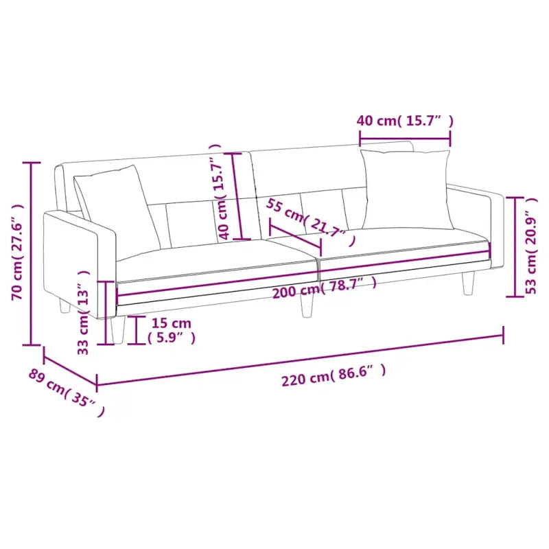 Banken slaapbank met comfortabele zitplaats en overzichtelijke totale afmetingen - Crème - Banken