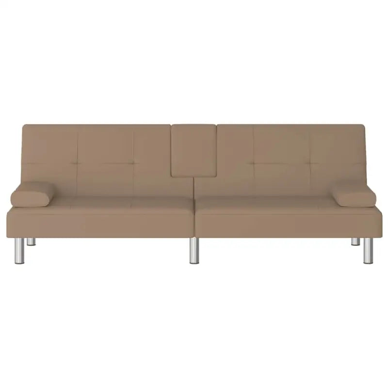 Banken slaapbank met metalen voetjes en totale afmetingen voorcomfort - Cappuccino - Banken