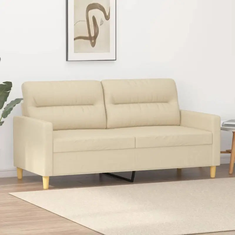 Banken voor gezellige zithoek met duurzame stof en strakke look - Crème / 140 cm - Banken