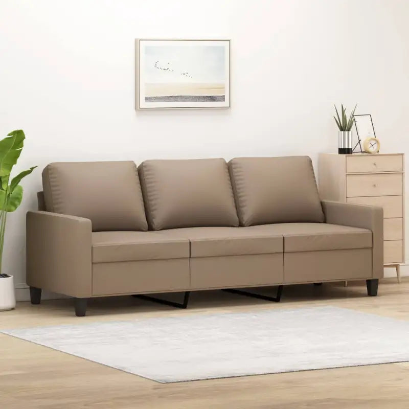 Bankenfauteuil van duurzaam kunstleer voor gezellige ontspanning - Cappuccino / 180 cm - Banken