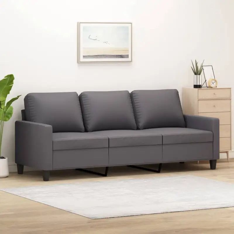 Bankenfauteuil van duurzaam kunstleer voor gezellige ontspanning - Grijs / 180 cm - Banken