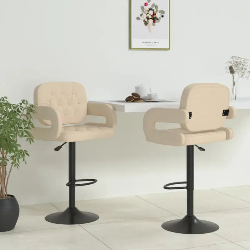 Barkrukken met ingebouwde voetensteun voor ultiem zitcomfort - Crème / 2 - Barkrukken