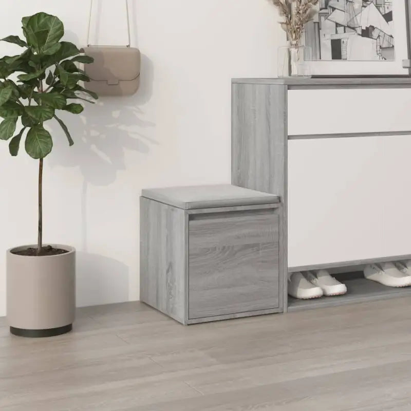 Beckwoord opbergkast met lade in bewerkt hout voor schoenen opbergen - Grijs sonoma / 1 - Commodes & ladekasten