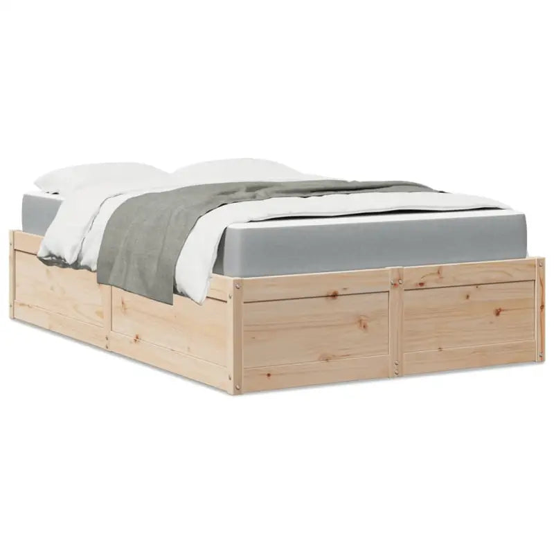 Bed met massief grenenhout met tijdloos en praktisch ontwerp - Naturel / 140 x 190 cm - Bedden & bedframes