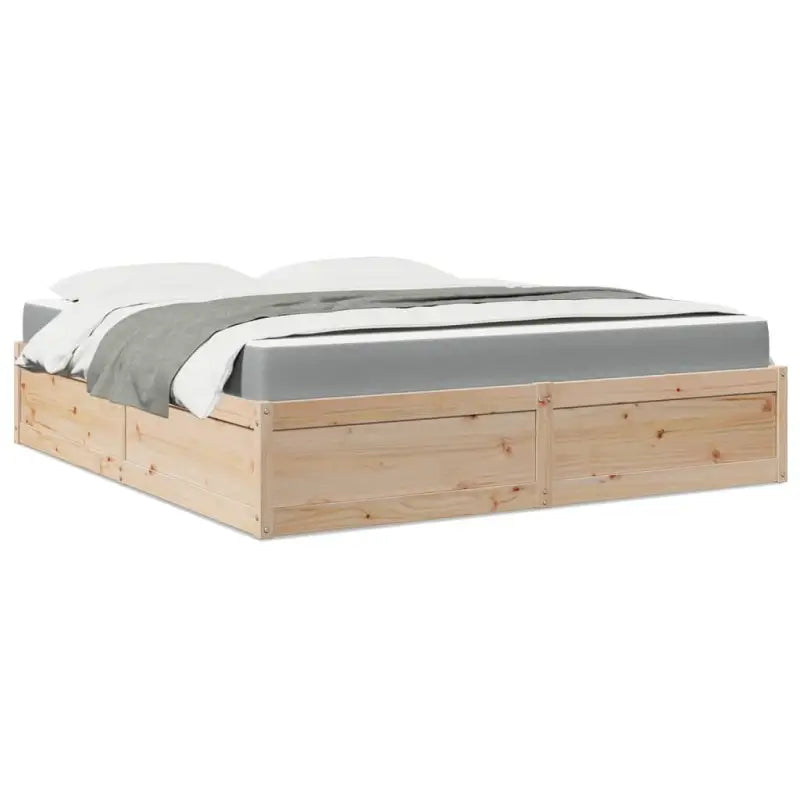 Bed met massief grenenhout met tijdloos en praktisch ontwerp - Naturel / 180 x 200 cm - Bedden & bedframes