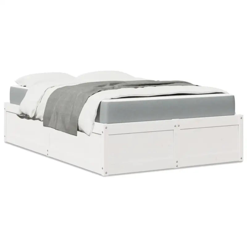 Bed met massief grenenhout met tijdloos en praktisch ontwerp - Wit / 120 x 200 cm - Bedden & bedframes