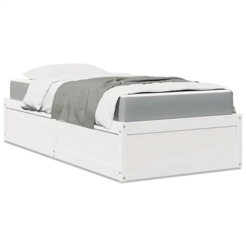 Bed met massief grenenhout met tijdloos en praktisch ontwerp - Wit / 90 x 190 cm - Bedden & bedframes