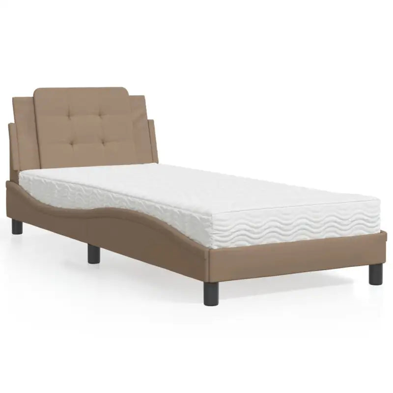 Bed met multiplex lattenbodem en 22d pu-schuim voor optimaal comfort - Cappuccino / 100 x 200 cm - Bedden & bedframes