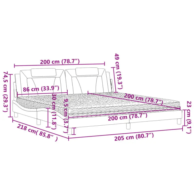 Bed met multiplex lattenbodem en 22d pu-schuim voor optimaal comfort - Bedden & bedframes