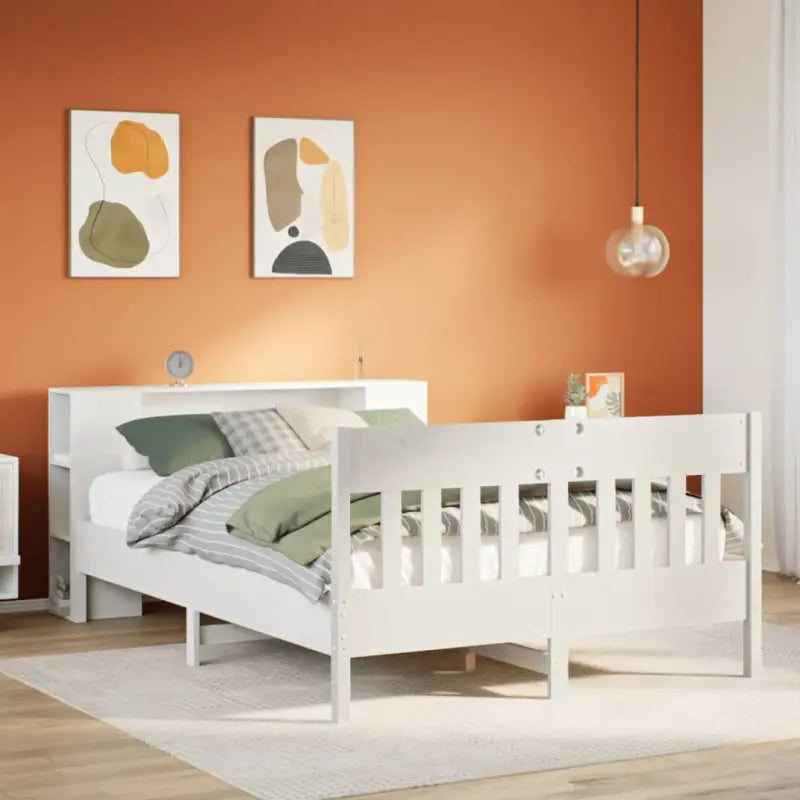 Bedden en bedframes met massief grenenhout en optimale totale afmetingen - Wit / 140 x 200 cm - Bedden & bedframes