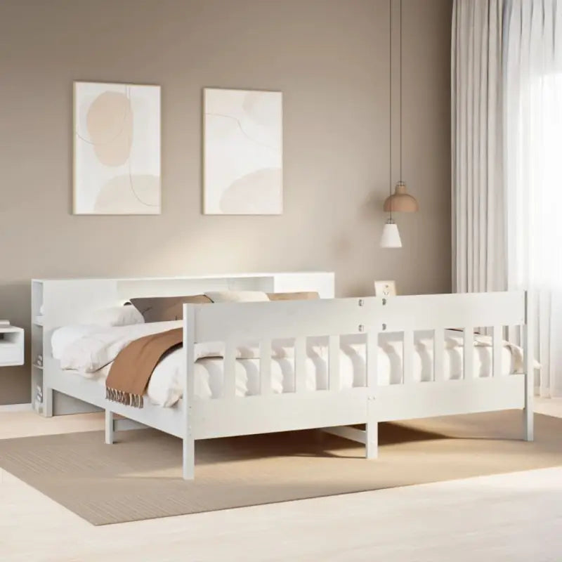 Bedden en bedframes met massief grenenhout en optimale totale afmetingen - Wit / 200 x 200 cm - Bedden & bedframes