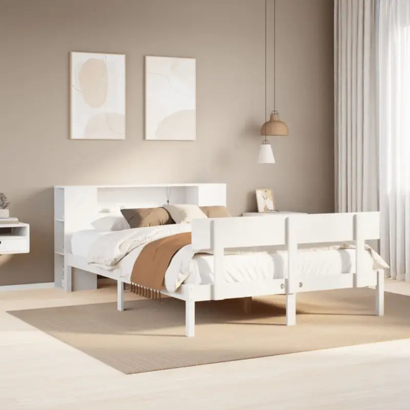 Bedden en bedframes met massief grenenhout en optimale totale afmetingen - Wit / 160 x 200 cm - Bedden & bedframes