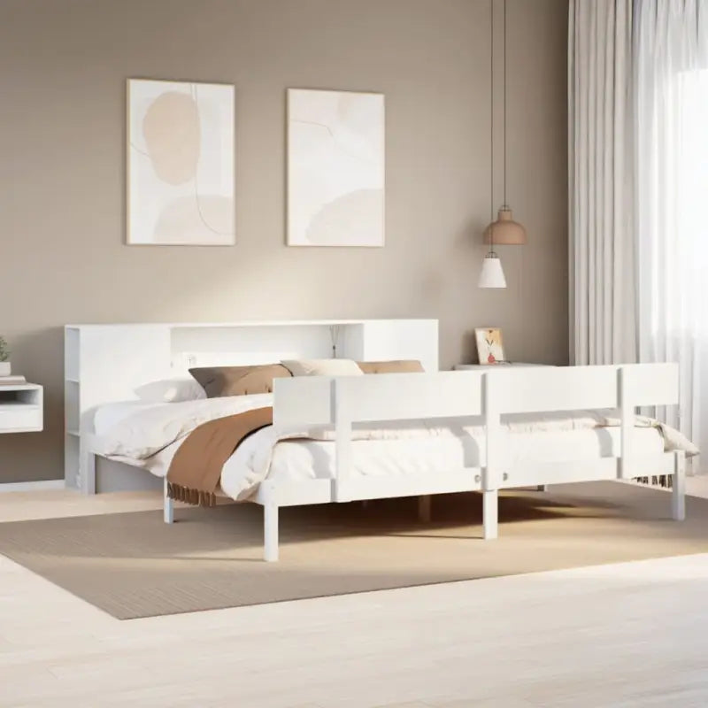 Bedden en bedframes met massief grenenhout en optimale totale afmetingen - Wit / 180 x 200 cm - Bedden & bedframes