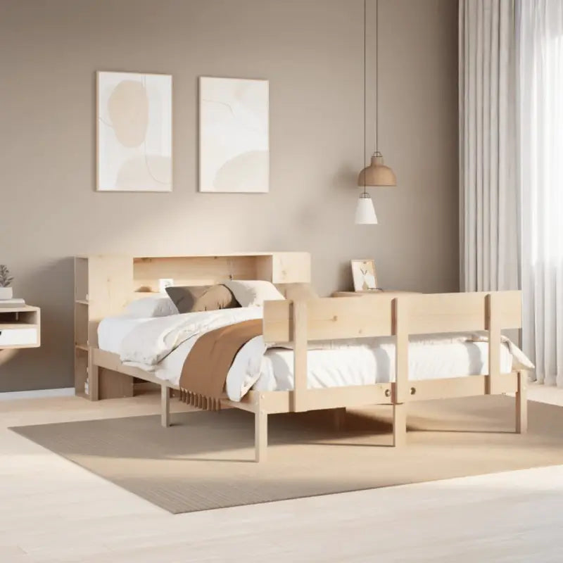 Bedden en bedframes met massief grenenhout en optimale totale afmetingen - Naturel / 140 x 190 cm - Bedden & bedframes