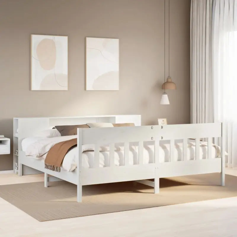 Bedden en bedframes met massief grenenhout en optimale totale afmetingen - Wit / 180 x 200 cm - Bedden & bedframes