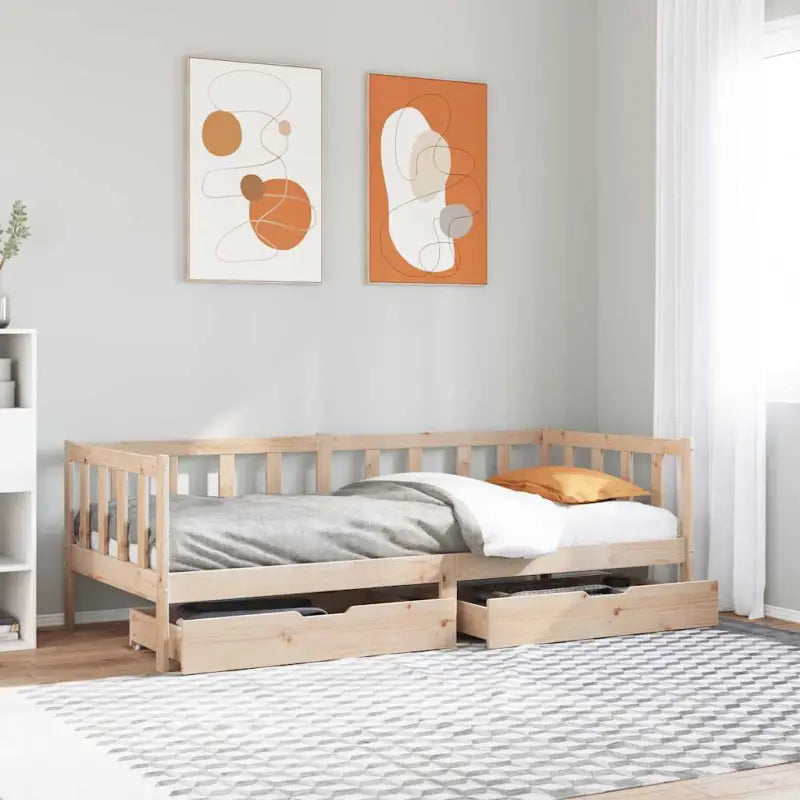 Bedden en bedframes met massief grenenhout en rustieke charme - Naturel / 80 x 200 cm - Bedden & bedframes