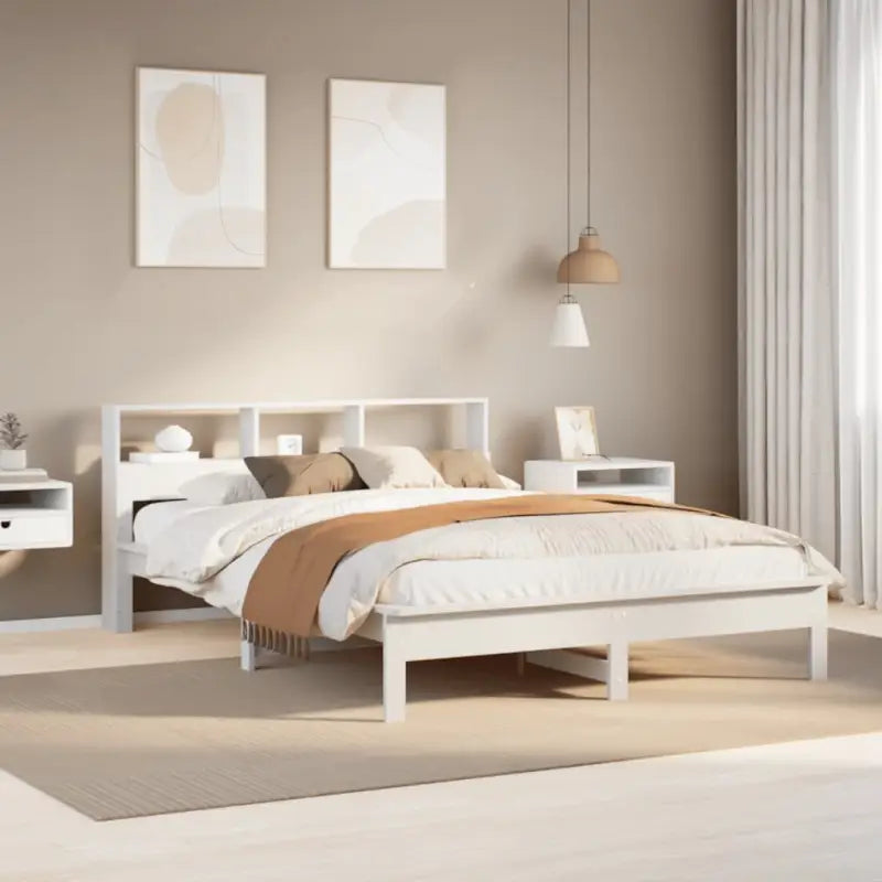 Bedden en bedframes met massief grenenhout voor een goede nachtrust - Wit / 135 x 190 cm - Bedden & bedframes