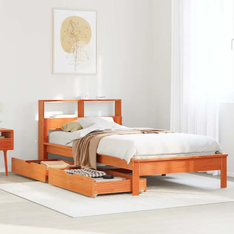 Bedden en bedframes met massief grenenhout voor optimale comfort - Wasbruin / 90 x 200 cm - Bedden & bedframes