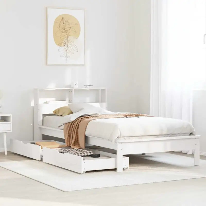 Bedden en bedframes met massief grenenhout voor optimale comfort - Wit / 75 x 190 cm - Bedden & bedframes